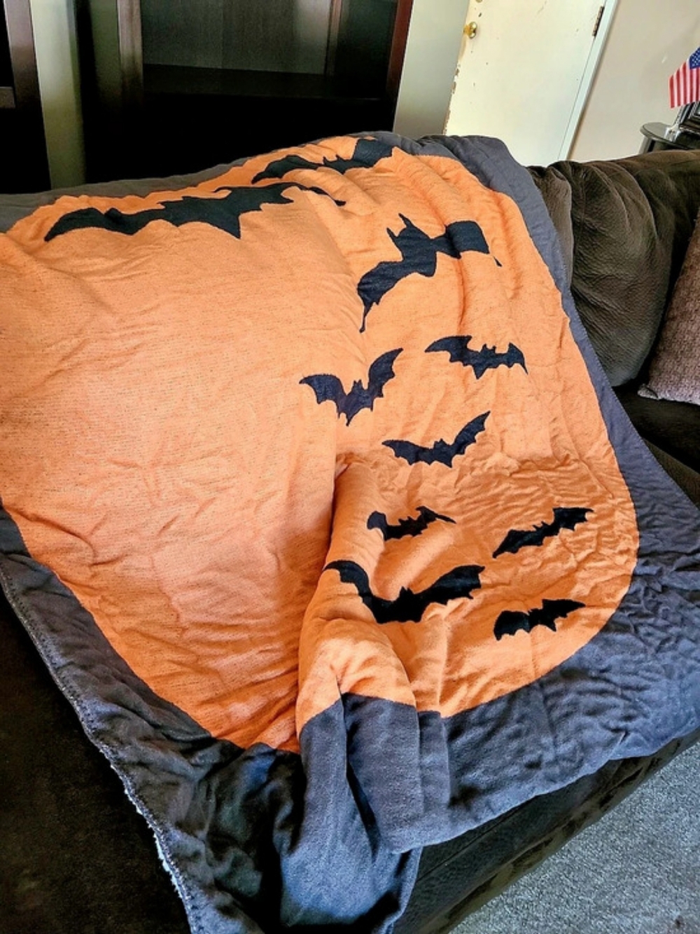 Pottery Barn Halloween Bat Jacquard Sherpa Blanket Sherpa Blanket 50×60